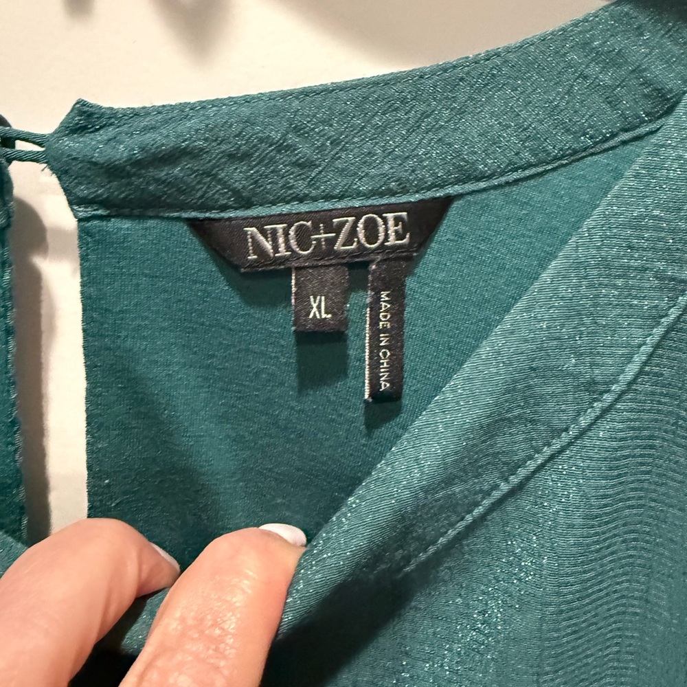 Nic & Zoe Elegant Teal Sleeveless Maxi Dress Size: XL - Picture 2 of 2